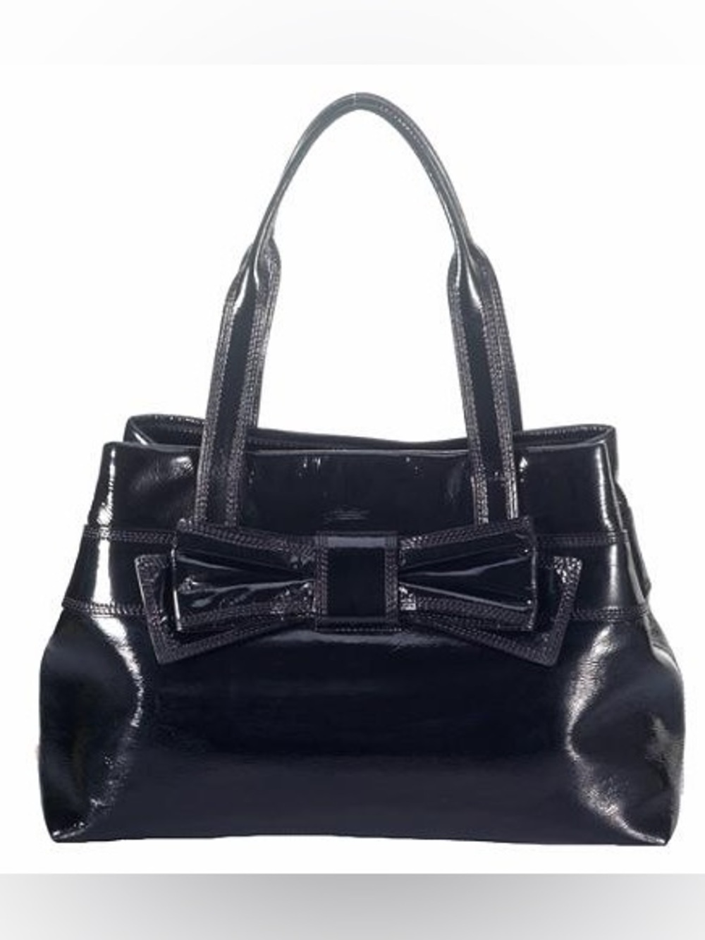 Kate Spade STORYBOOK Claverly MaryAnne Bow Black Patent Leather Bag